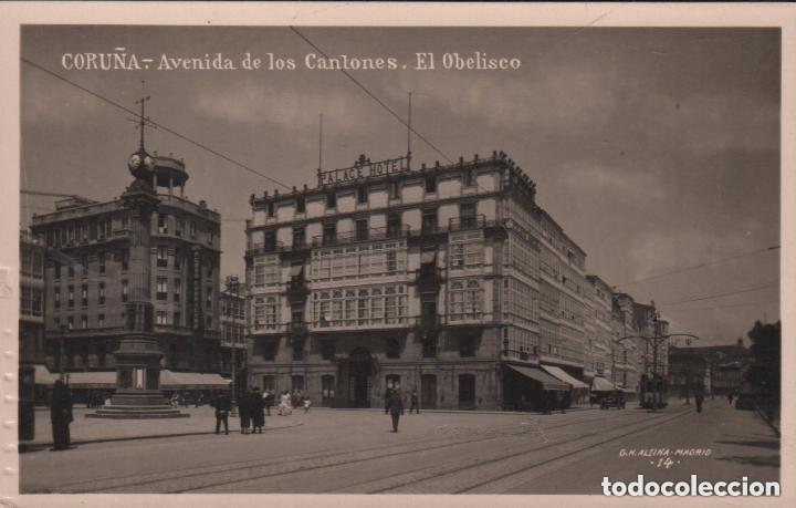 Postkarten: POSTAL CORU&Ntilde;A. AVENIDA DE LOS CANTONES. EL OBELISCO P.MUNDI/GALI-45 BUEN ESTADO