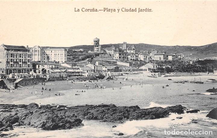 Cartoline: LA CORU&Ntilde;A.- PLAYA Y CIUDAD JARDIN
