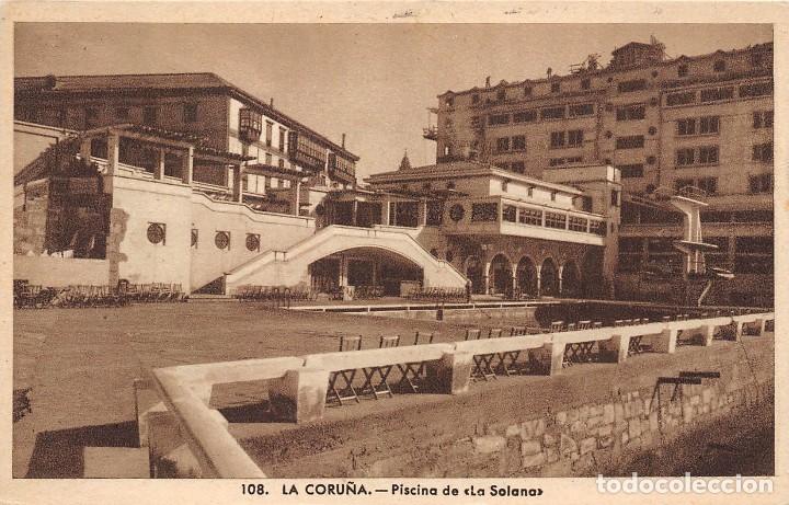 Postales: LA CORU&Ntilde;A.- PISCINA DE LA SOLANA - Foto 1