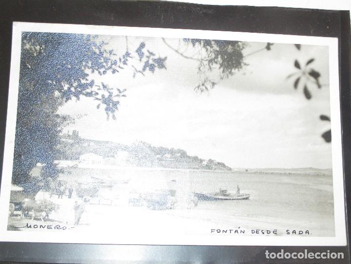 Postales: muy rara foto MONERO - FONTAN desde SADA - con carros para el patero - pescadores, etc ...