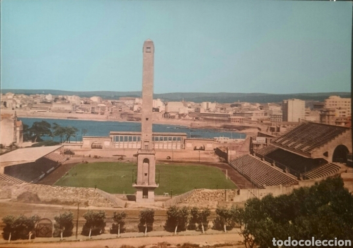 Postales: Postal Coru&ntilde;a, estadio r&iacute;azor,circulada, original