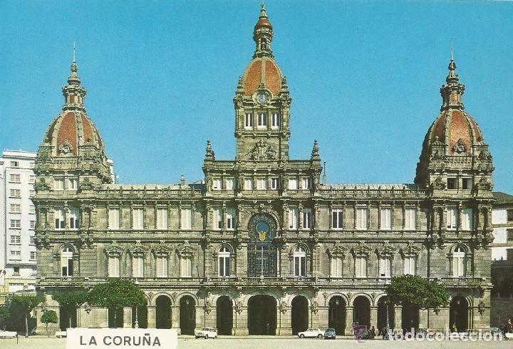 Postales: :::: P19 - POSTAL - LA CORU&Ntilde;A - PALACIO MUNICIPAL - SIN CIRCULAR - Foto 1