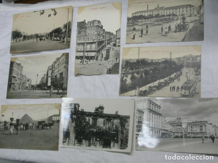 Postales: LOTE DE 7 POSTALES ANT&Iacute;GUAS DE LA CORU&Ntilde;A Y SANTIAGO