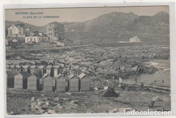 Postais: Bayona Hauser y Menet Playa de la Concheira. Reverso sin dividir. Sin circular.