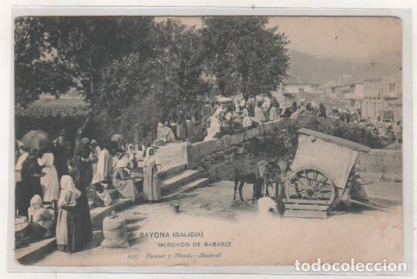 Postales: Bayona Hauser y Menet 1637. Mercado de Sabariz. Reverso sin dividir. Sin circular.