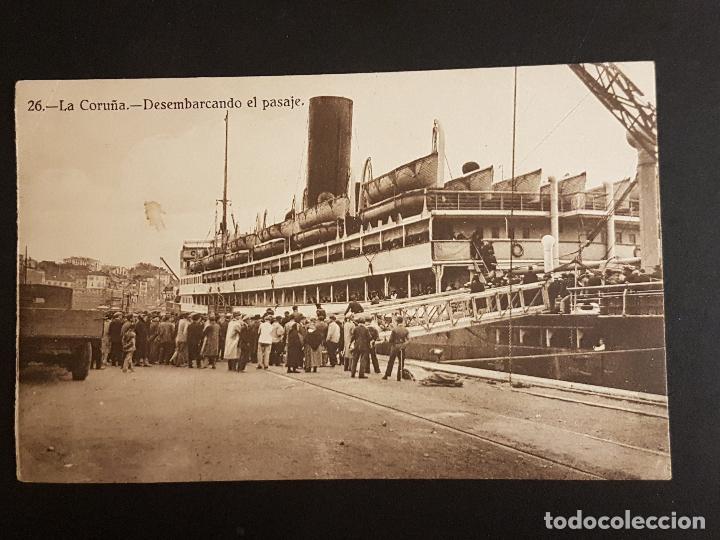 Postales: LA CORU&Ntilde;A DESEMBARCANDO EL PASAJE - Foto 1
