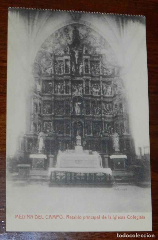 Postcards: POSTAL DE MEDINA DEL CAMPO, RETABLO PRINCIPAL DE LA IGLESIA COLEGIATA, ED. THOMAS, PAPELERIA RICARDO