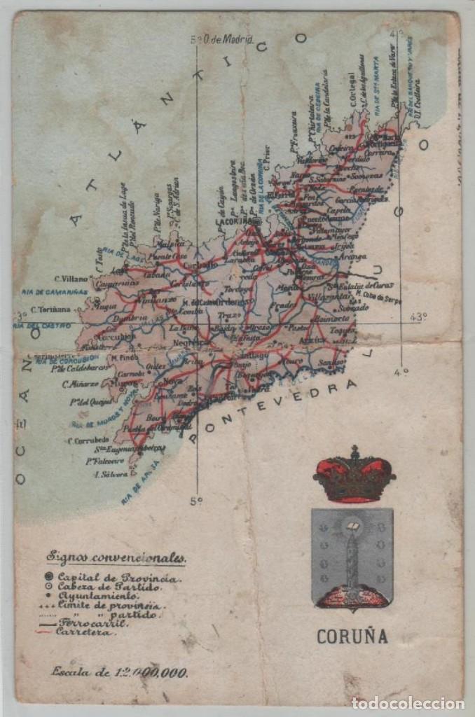 Postkarten: POSTAL Coru&ntilde;a ATLAS GEOGR&Aacute;FICO DE ESPA&Ntilde;A Y PORTUGAL . N&ordm; 15