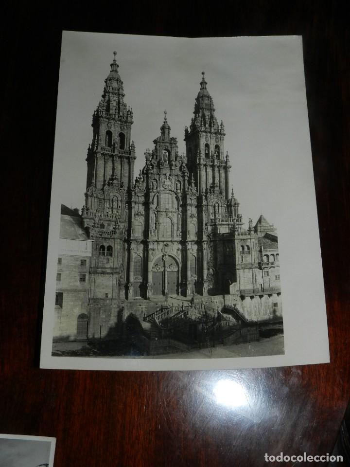 Postales: ANTIGUA FOTOGRAFIA DE SANTIAGO DE COMPOSTELA, CATEDRAL, FACHADA OBRADOIRO, FOTO MAS, ES MUY GRANDE,