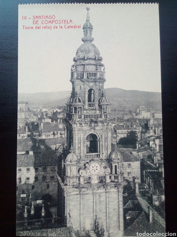 Postales: Postal de Santiago de Compostela. Torre del reloj de la Catedral.