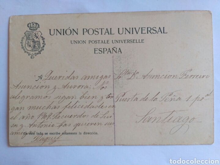 Postales: Postal, Instituto da Guarda, La Coru&ntilde;a, 1909. - Foto 3