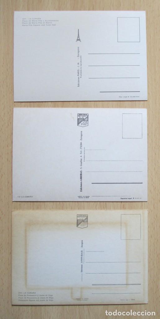 Postales: Lote de 3 tarjetas postales de La Coru&ntilde;a - Foto 2