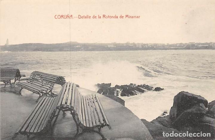 Postales: CORU&Ntilde;A.- DETALLE DE LA ROTONDA DE MIRAMAR
