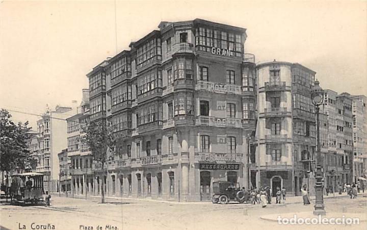 Postales: LA CORU&Ntilde;A.- PLAZA DE MINA