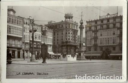 Postales: ANTIGUA POSTAL LA CORU&Ntilde;A OBELISCO - Foto 1