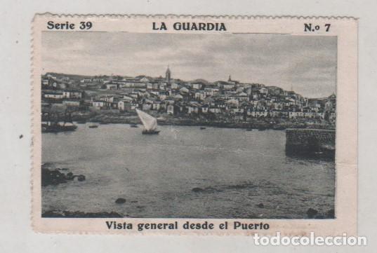 Postales: Cromo de las bellezas de Galica. La Guardia serie 39 n&ordm; 7 Vista general desde el Puerto.
