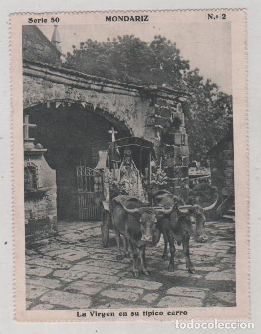 Postales: Cromo de las Bellezas de Galicia. Serie 50 n&ordm; 2 La Virgen en su t&iacute;pico carro. 11 x 8 cm