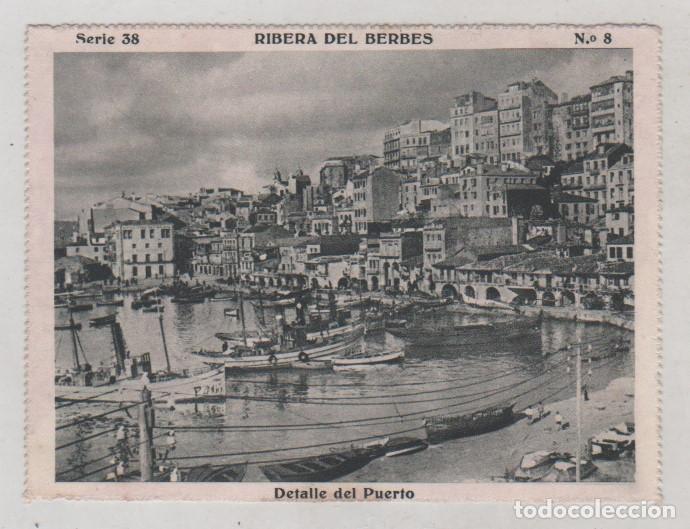 Postales: Cromo de la Bellezas de Galicia. Serie 38 Ribera del Berb&eacute;s n&ordm; 8 Detalle del Puerto. 11 x 8 cm