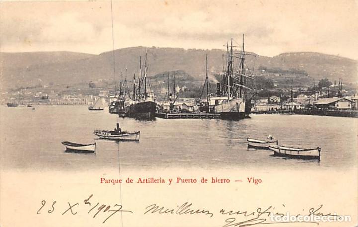 Cartoline: VIGO.- PARQUE DE ARTILLERIA Y PUERTO DE HIERRO