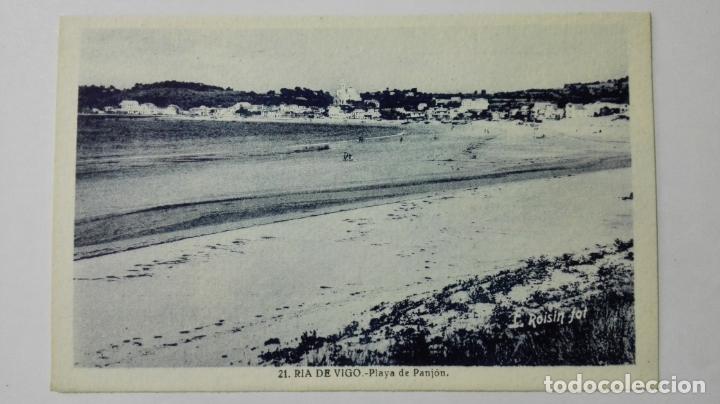 Postales: RIA DE VIGO, PLAYA DE PANJON, N&ordm; 21, FOTO L. ROISIN