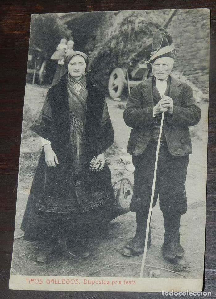 Postales: TIPOS GALLEGOS, DISPOSTOS PR'A FESTA, 6323 FOTOTIPIA THOMAS, ESCRITA EN 1917