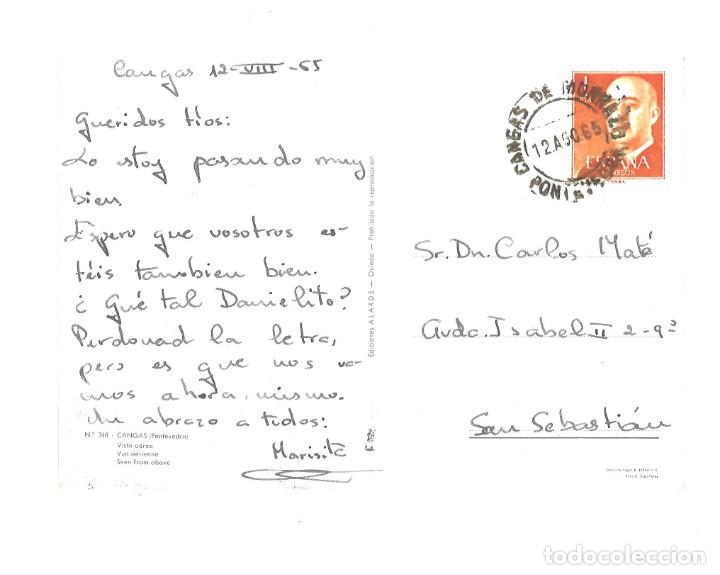 Postales: Cangas.Pontevedra. Circulada en 1965 - Foto 2