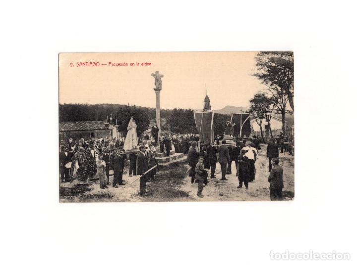 Postales: SANTIAGO.(LA CORU&Ntilde;A).- PROCESI&Oacute;N EN LA ALDEA. - Foto 1