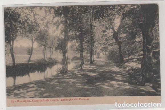 Postais: Santiago 19 Sanatorio de conjo. Estanque del Parque. Fototipia Thomas. 9261 Sin circular.