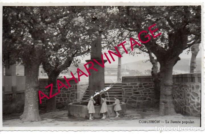 Postales: CORU&Ntilde;A - CORCUBION - FUENTE POPULAR - A&Ntilde;OS 50
