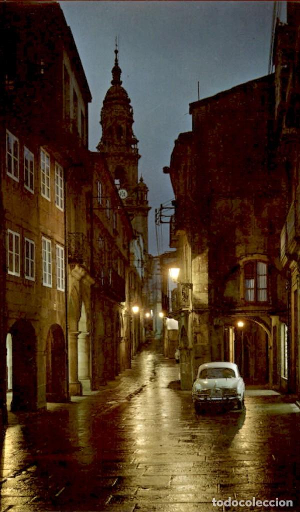Postales: Galicia &ndash; Santiago de Compostela &ndash; Rua del Villar - Nocturno