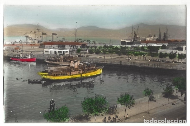 Postales: POSTAL COLOREADA- VIGO.- N&ordm; 30, EL MUELLE. EDICIONES ARTIGOT. BARCOS. ANIMADA- ESCRITA (1964)