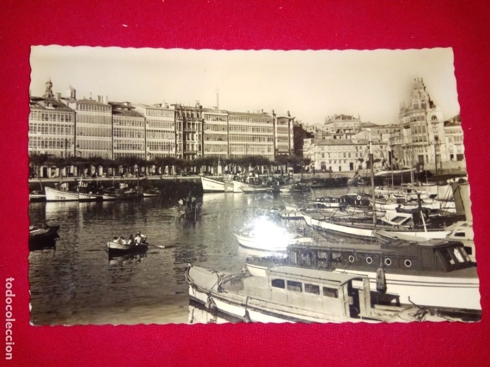 Postales: POSTAL.LA CORU&Ntilde;A.DARSENA.USADA.1956.