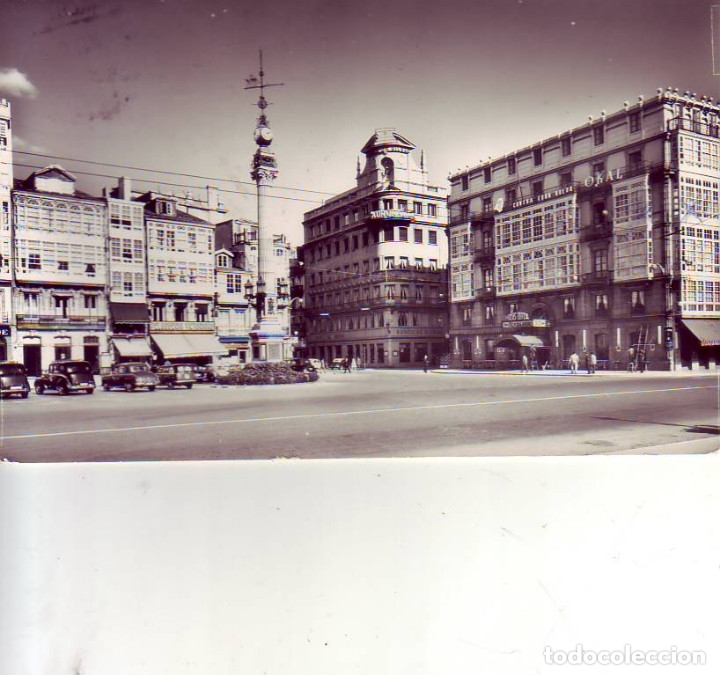 Postales: LA CORU&Ntilde;A PLAZA DEL OBELISCO - Foto 1