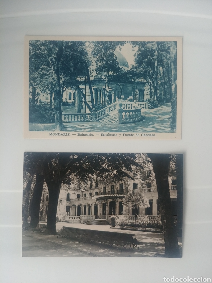 Postkarten: Mondariz, dos postales antiguas del balneario, con sellos, no circuladas