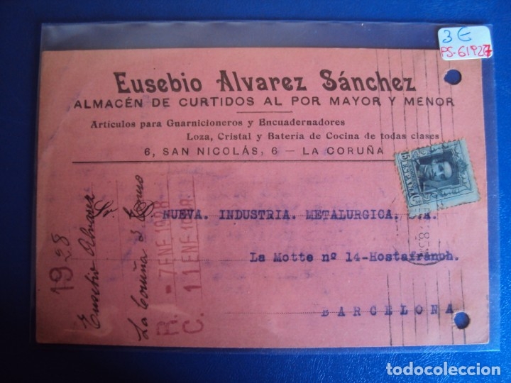 Postales: (PS-61927)POSTAL DE LA CORU&Ntilde;A-EUSEBIO ALVAREZ SANCHEZ.ALMACEN DE CURTIDOS