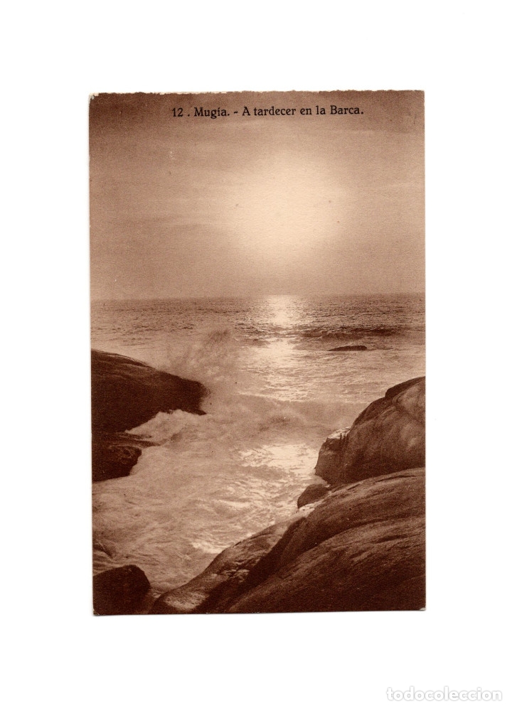 Postales: MUG&Iacute;A.(LA CORU&Ntilde;A).- A ATARDECER EN LA BARCA. - Foto 1