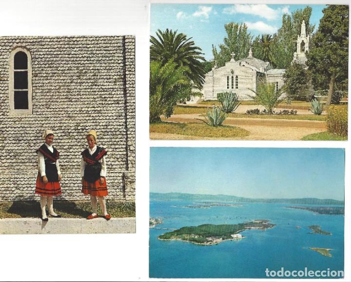 Postales: LOTE DE 3 POSTALES- LA TOJA. CAPILLA. ISLA. MUCHACHAS T&Iacute;PICAS. PONTEVEDRA- SIN CIRCULAR