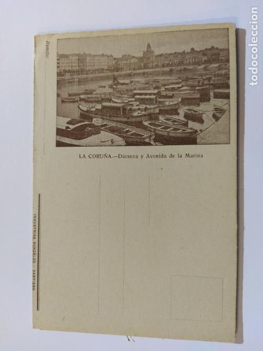 Postkarten: LA CORU&Ntilde;A-DARSENA Y AVENIDA DE LA MARINA-INDUSTRIAS GONZALEZ-POSTAL ANTIGUA-VER FOTOS-(65.629)