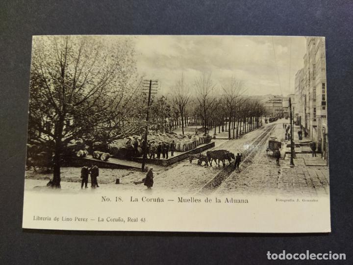 Postales: LA CORU&Ntilde;A-MUELLES DE LA ADUANA-18-FOT&middot;J.GONZALEZ-LIB.LINO PEREZ-POSTAL ANTIGUA-(65.761)