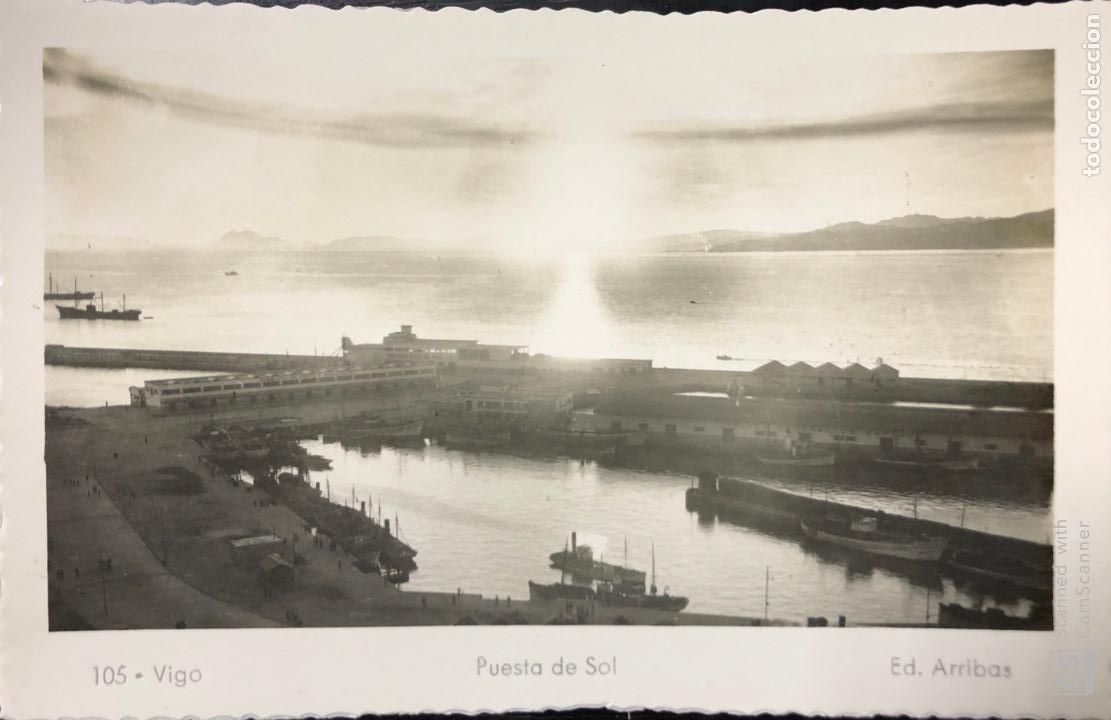 Postales: TARJETA POSTAL VIGO. PUESTA DE SOL. - Foto 1