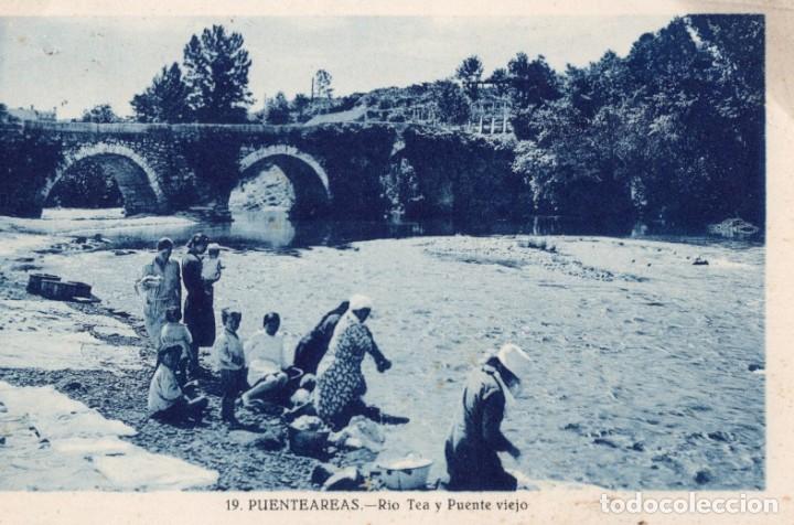 Postales: puenteareas. 19 rio rea y puente viejo. lavanderas