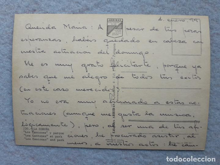 Postales: La Coru&ntilde;a. Los Cantones y parque. Escrita. - Foto 2