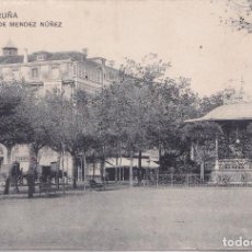 Postales: LA CORUÑA - PARQUE DE MENDEZ NÚÑEZ - LIBRERÍA DE LINO PÉREZ. Lote 195667253