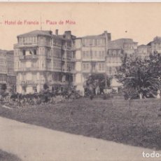 Postales: LA CORUÑA - HOTEL DE FRANCIA - PLAZA DE LA MINA - PAPELERÍA E. LA FUENTE. Lote 195668092