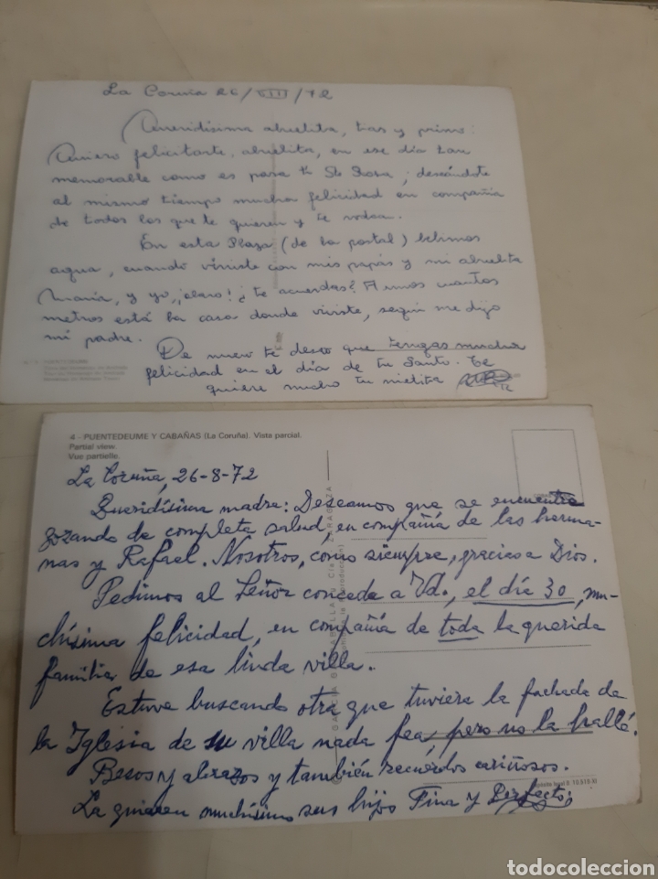 Postales: 1972 Puentedeume y caba&ntilde;as La Coru&ntilde;a - Foto 2