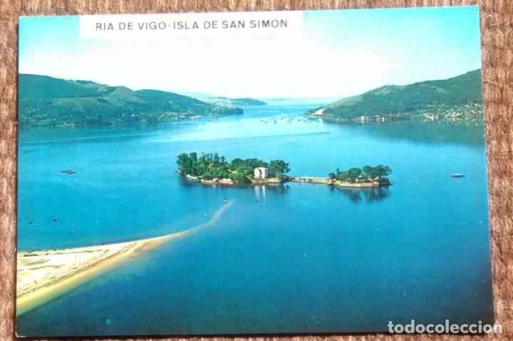 Postales: RIA DE VIGO - ISLA DE SAN SIMON - Foto 1