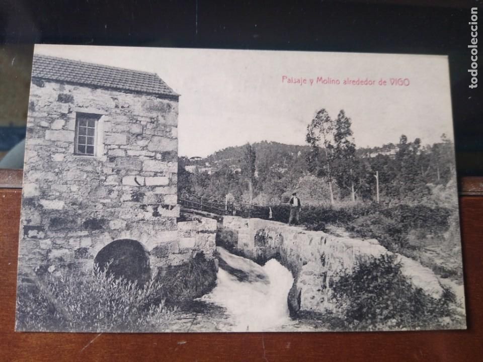 Postales: Paisaje y Molino alrededores de Vigo. Edici&oacute;n J. Buceta.. Sin circular.