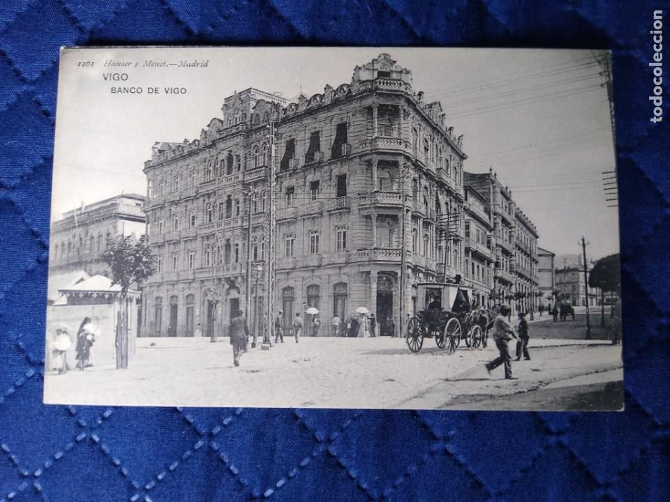 Postales: Vigo 1261. Banco de Vigo. Hauser y Menet. Sin circular.