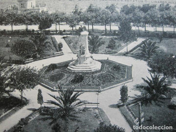 Cartes Postales: LA CORU&Ntilde;A-JARDINES Y ESTATUA-GRAFOS-POSTAL ANTIGUA-(70.529)