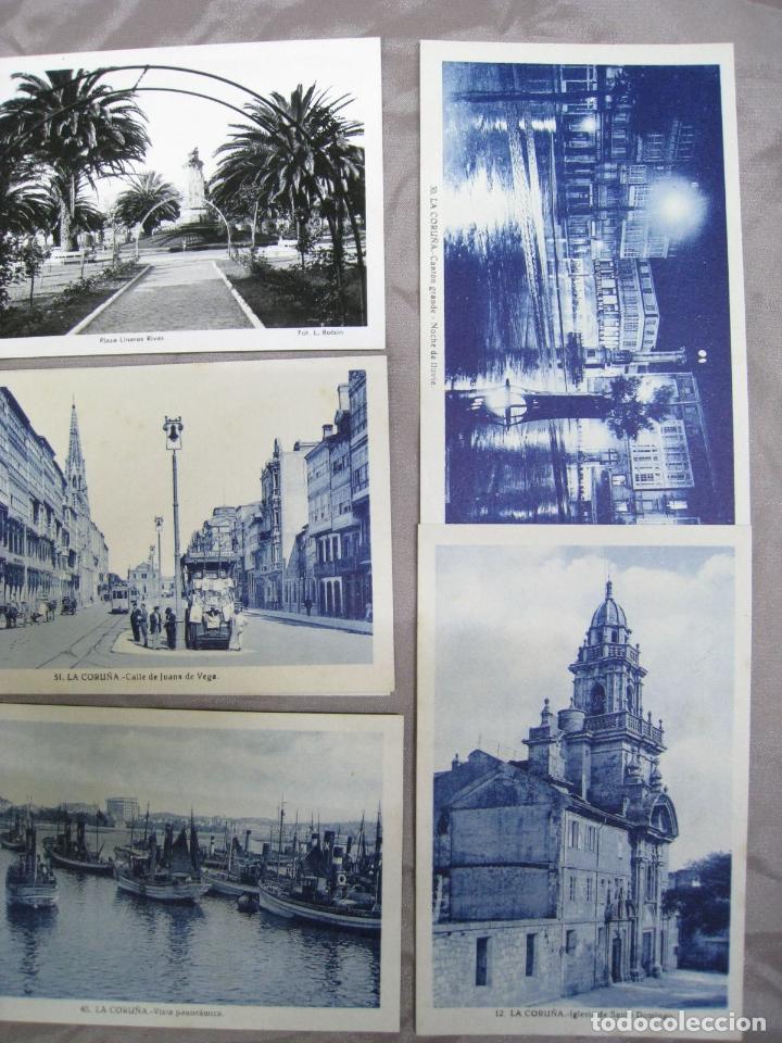 Postales: LA CORU&Ntilde;A. LOTE 9 POSTALES ORIGINLES - Foto 2